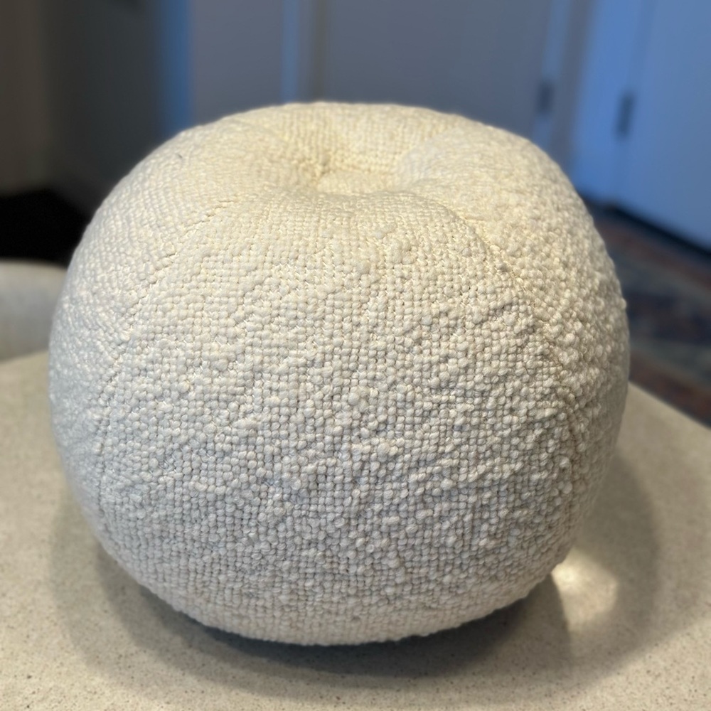 Crate & Barrel Biella Wool-Cotton Blend Textured Sphere Throw Pillow